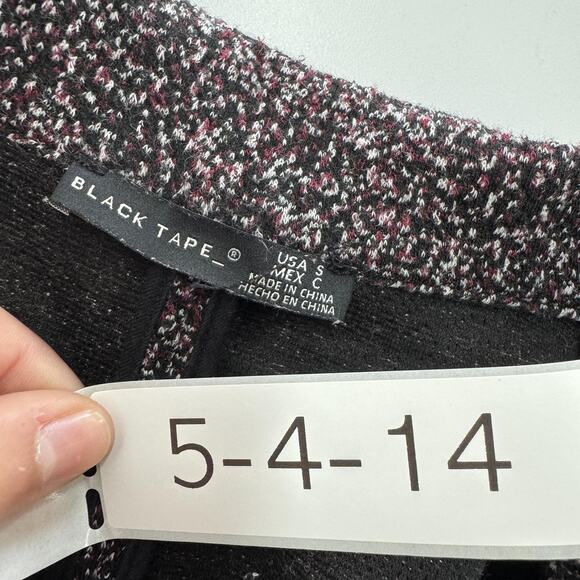 Black Tape Blazer Womens Small Black White Open Front Textured Knit‎ Jacket Coat - Picture 3 of 7